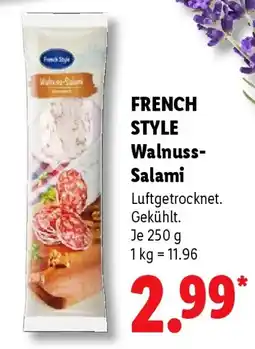 Lidl FRENCH STYLE Walnuss-Salami Angebot