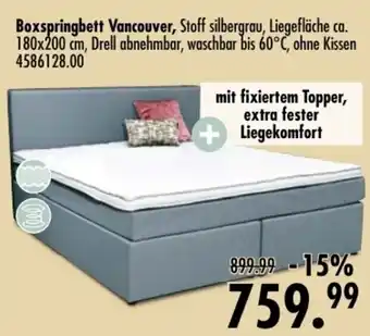 Möbel Boss Boxspringbett Vancouver Angebot