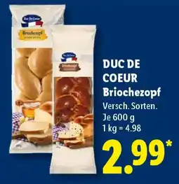 Lidl DUC DE COEUR Briochezopf Angebot