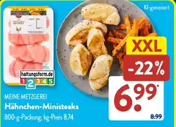 Aldi Süd MEINE METZGEREI Hähnchen-Ministeaks Angebot