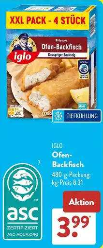 Aldi Süd iglo Ofen- Backfisch Angebot