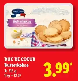 Lidl DUC DE COEUR Butterkekse Angebot