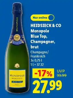 Lidl HEIDSIECK & CO Monopole Blue Top, Champagner, brut Angebot