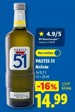 Lidl PASTIS 51 Anisée Angebot