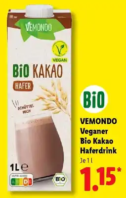 Lidl VEMONDO Veganer Bio Kakao Haferdrink Angebot