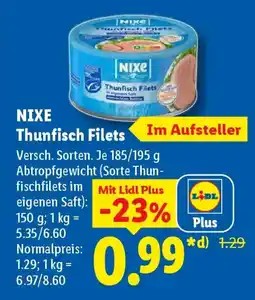 Lidl NIXE Thunfisch Filets Angebot
