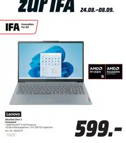 MediaMarkt Lenovo IdeaPad Slim 3 Notebook Angebot
