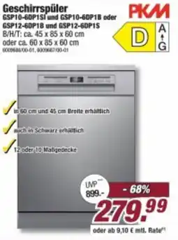 Poco PKM Geschirrspüler Angebot