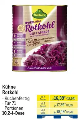 METRO Kühne Rotkohl Angebot