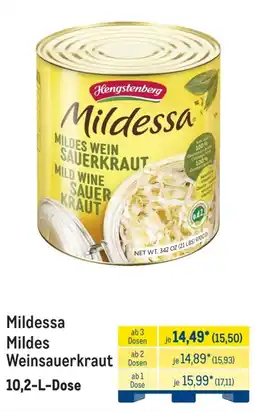 METRO Mildessa Mildes Weinsauerkraut Angebot