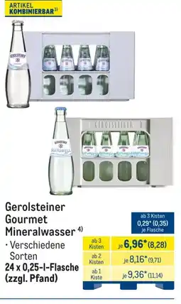 METRO Gerolsteiner Gourmet Mineralwasser Angebot