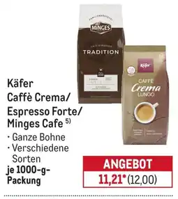METRO Käfer Caffè Crema/Espresso Forte/Minges Cafe Angebot