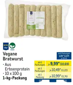 METRO Metro Chef Vegane Bratwurst Angebot