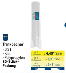 METRO Trinkbecher Angebot
