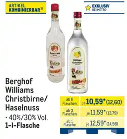METRO Berghof Williams Christbirne/Haselnuss Angebot