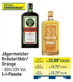 METRO Jägermeister Kräuterlikör/Orange Angebot