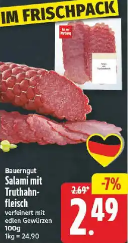 NP Discount Bauerngut Salami mit Truthahn-fleisch Angebot