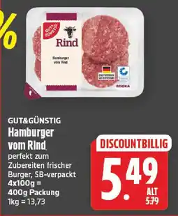 NP Discount GUT&GÜNSTIG Hamburger vom Rind Angebot