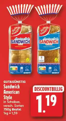 NP Discount GUT&GÜNSTIG Sandwich American Style Angebot