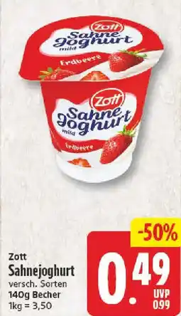 NP Discount Zott Sahnejoghurt Angebot