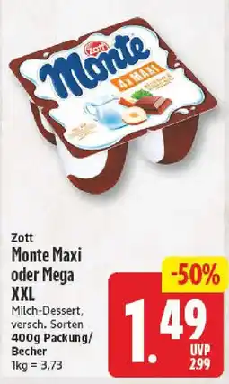 NP Discount Zott Monte Maxi oder Mega XXL Angebot