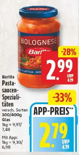 NP Discount Barilla Pasta-saucen-Spezialitäten Angebot