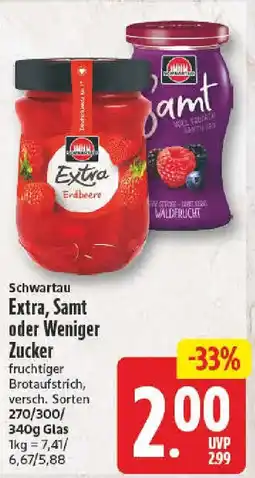NP Discount Schwartau Extra, Samt oder Weniger Zucker Angebot