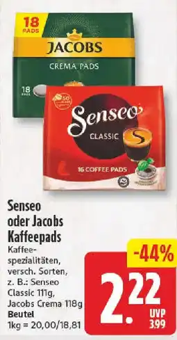 NP Discount Senseo oder Jacobs Kaffeepads Angebot