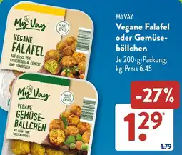 Aldi Süd MyVay Vegane Falafel oder Gemüsebällchen Angebot
