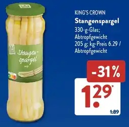 Aldi Süd KING'S CROWN Stangenspargel Angebot