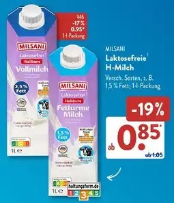 Aldi Süd MILSANI Laktosefreie H-Milch Angebot