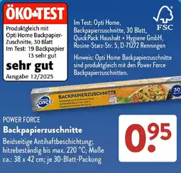 Aldi Süd POWER FORCE Backpapierzuschnitte Angebot