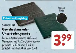 Aldi Süd GARDENLINE Gewebeplane oder Unterbodengewebe Angebot