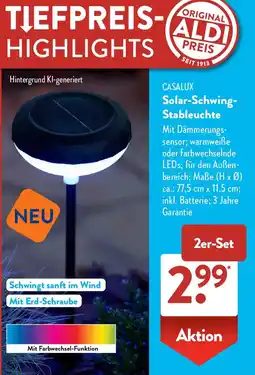 Aldi Süd CASALUX Solar-Schwing-Stableuchte Angebot