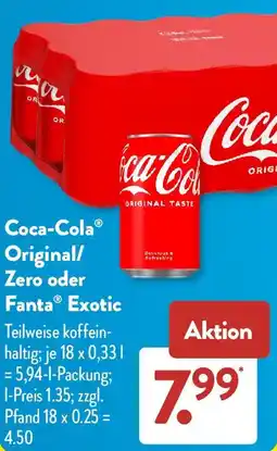 Aldi Süd Coca-Cola Original/ Zero oder Fanta Exotic Angebot