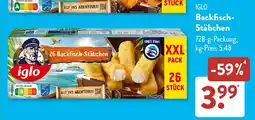 Aldi Süd IGLO Backfisch- Stäbchen Angebot
