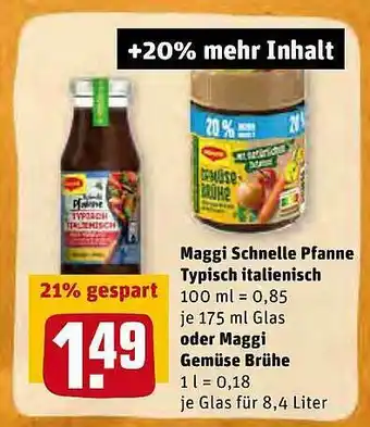 REWE Maggi Schnelle Pfanne Typisch Italienisch Oder Maggi Gemüse Brühe Angebot