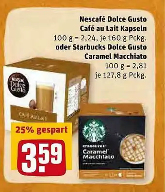 REWE Nescafé Dolce Gusto Café Au Lait Kapseln Oder Starbucks Dolce Gusto Caramel Macchiato Angebot