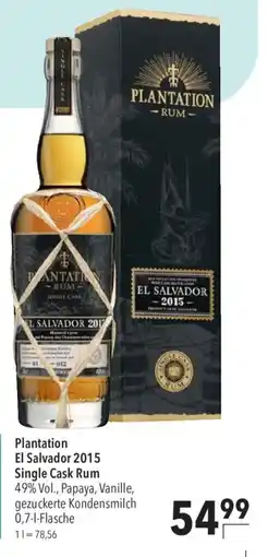 CITTI Markt Plantation El Salvador 2015 Single Cask Rum Angebot