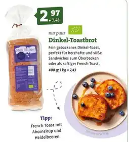 Ebl Naturkost nur puur Dinkel-Toastbrot Angebot