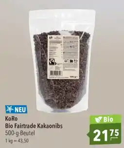 CITTI Markt KoRo Bio Fairtrade Kakaonibs Angebot