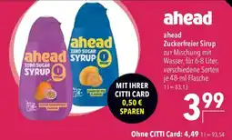 CITTI Markt ahead Zuckerfreier Sirup Angebot