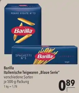 CITTI Markt Barilla Italienische Teigwaren „Blaue Serie“ Angebot