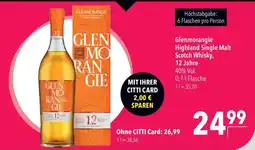CITTI Markt Glenmorangie Highland Single Malt Scotch Whisky Angebot