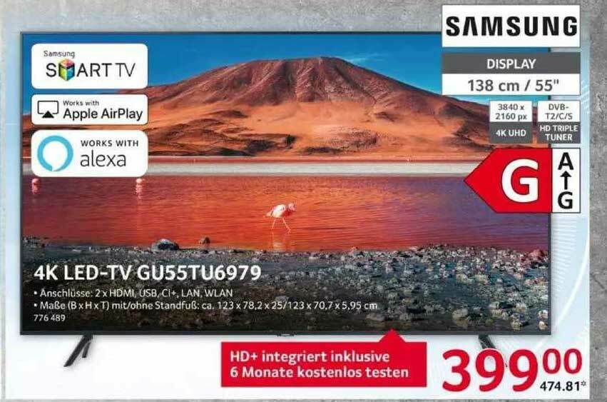 Samsung 4k Ledtv Gu55tu6979 Angebot bei Selgros