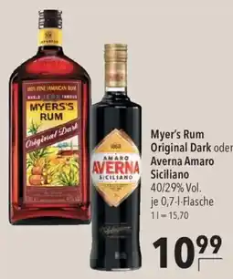 CITTI Markt Myer's Rum Original Dark oder Averna Amaro Siciliano Angebot