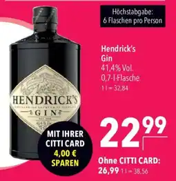 CITTI Markt Hendrick's Gin Angebot