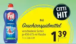 CITTI Markt Pril Geschirrspülmittel Angebot