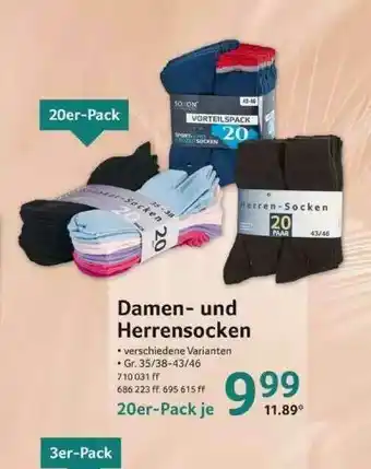 Selgros Damen- Und Herrensocken Angebot