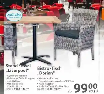 Selgros Stapelsessel „liverpool“ Bistro-Tisch „dorian“ Angebot